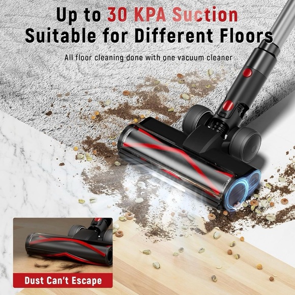 Cordless Vacuum Cleaner, 30Kpa Home Stick Vacuum, 55mins Max Runtime - Picture 5 of 8